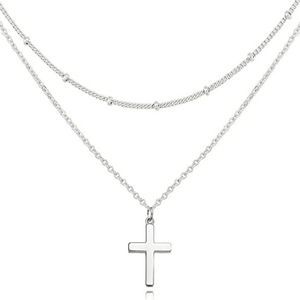 DEARMAY Cross Necklace for Women, Dainty Gold Silver Cross Necklaces